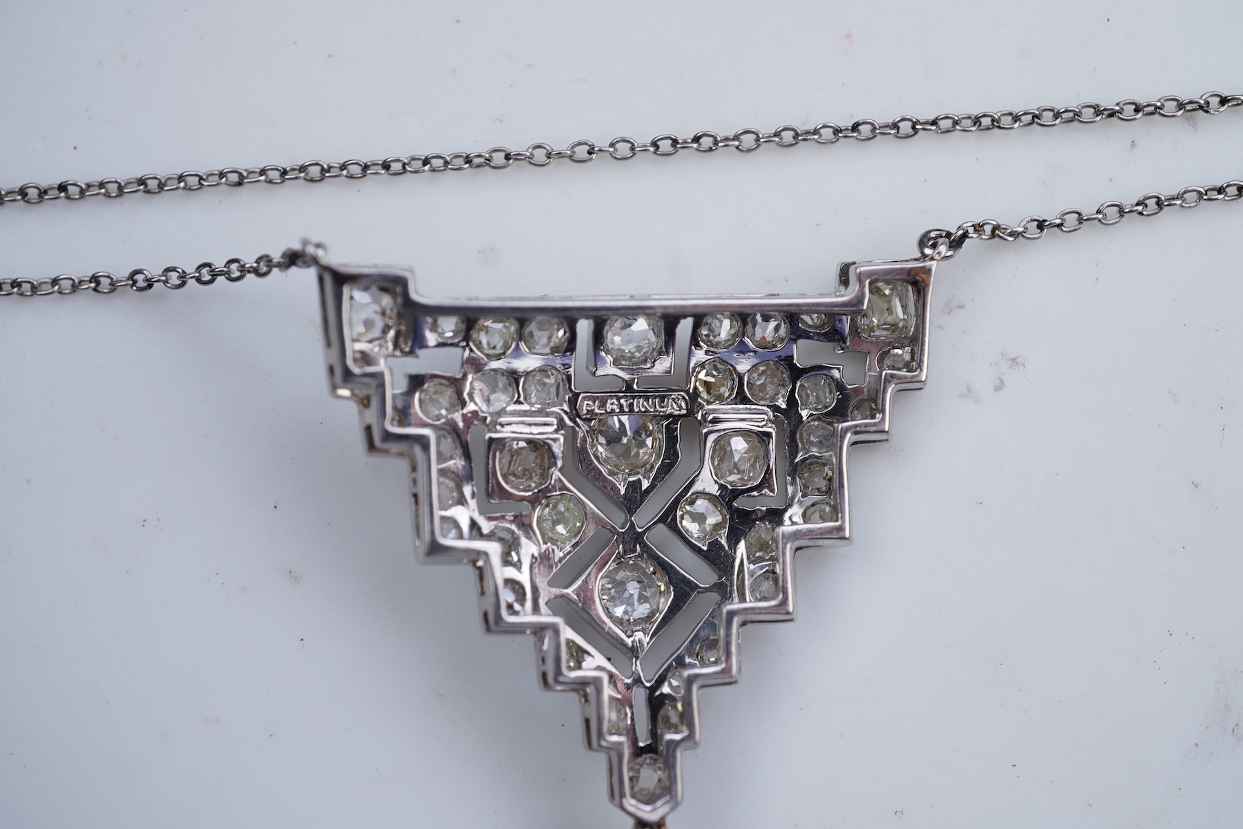 An Art Deco diamond pendant, 1930s and later